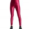 DYI High Waisted Shine Signature Yoga Leggings Crimson