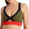 CLOTHING DYI Criss Cross Yoga Sports Bra Black/Moss/Flame 2 CLOTHING DYI Criss Cross Yoga Sports Bra Black/Moss/Flame