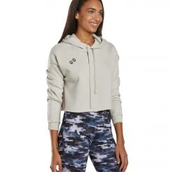 Onzie Cropped Yoga Hoodie Dust Paw Women