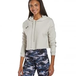 Onzie Cropped Yoga Hoodie Dust Paw Women