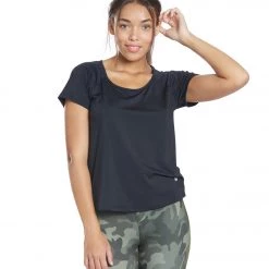 Marika Huntington Short Sleeve Yoga Tee Black
