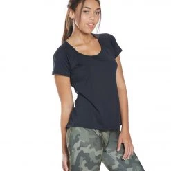 Marika Huntington Short Sleeve Yoga Tee Black