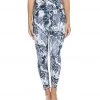 Marika High Waisted Printed Yoga Capris Black And White Torn Animal Print