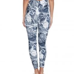 Marika High Waisted Printed Yoga Capris Black And White Torn Animal Print