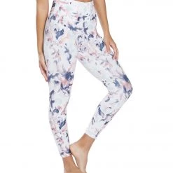 Marika High Waisted Printed Yoga Capris Peacoat/Mauve Shadows