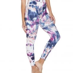 Marika High Waisted Printed Yoga Capris Magenta Lust Ikat Tie Dye