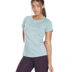 CLOTHING Marika Starter Short Sleeve Yoga Tee Heather Slate Grey