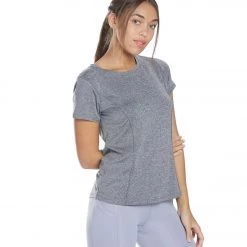CLOTHING Marika Starter Short Sleeve Yoga Tee Heather Charcoal