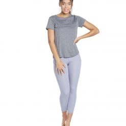 CLOTHING Marika Starter Short Sleeve Yoga Tee Heather Charcoal