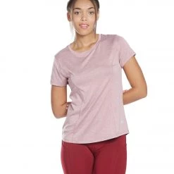 Marika Starter Short Sleeve Yoga Tee Heather Nostalgia Rose