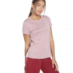 Marika Starter Short Sleeve Yoga Tee Heather Nostalgia Rose