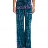 Hard Tail Ruched Waist Wide Leg Yoga Pants Teal/Purple Lizard