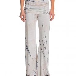 CLOTHING Hard Tail Ruched Waist Wide Leg Yoga Pants Tan/Gray Lizard