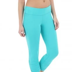 Beyond Yoga Essential Gathered Yoga Capris Electric Teal CLOTHING 10 Beyond Yoga Essential Gathered Yoga Capris Electric Teal CLOTHING