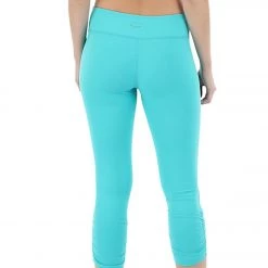 Beyond Yoga Essential Gathered Yoga Capris Electric Teal CLOTHING 11 Beyond Yoga Essential Gathered Yoga Capris Electric Teal CLOTHING