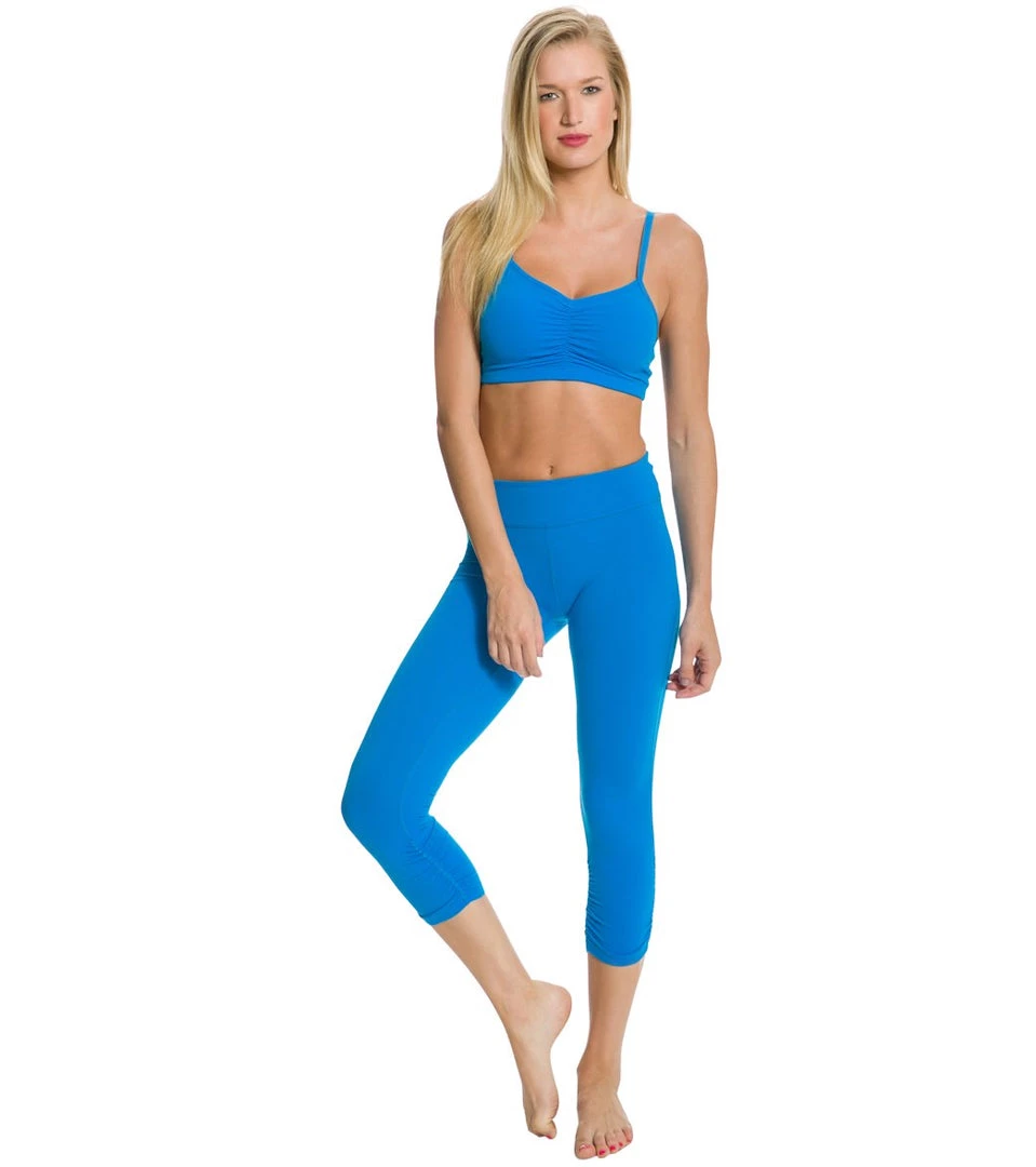 Beyond Yoga Essential Gathered Yoga Capris Deep Sea Blue 6 Beyond Yoga Essential Gathered Yoga Capris Deep Sea Blue