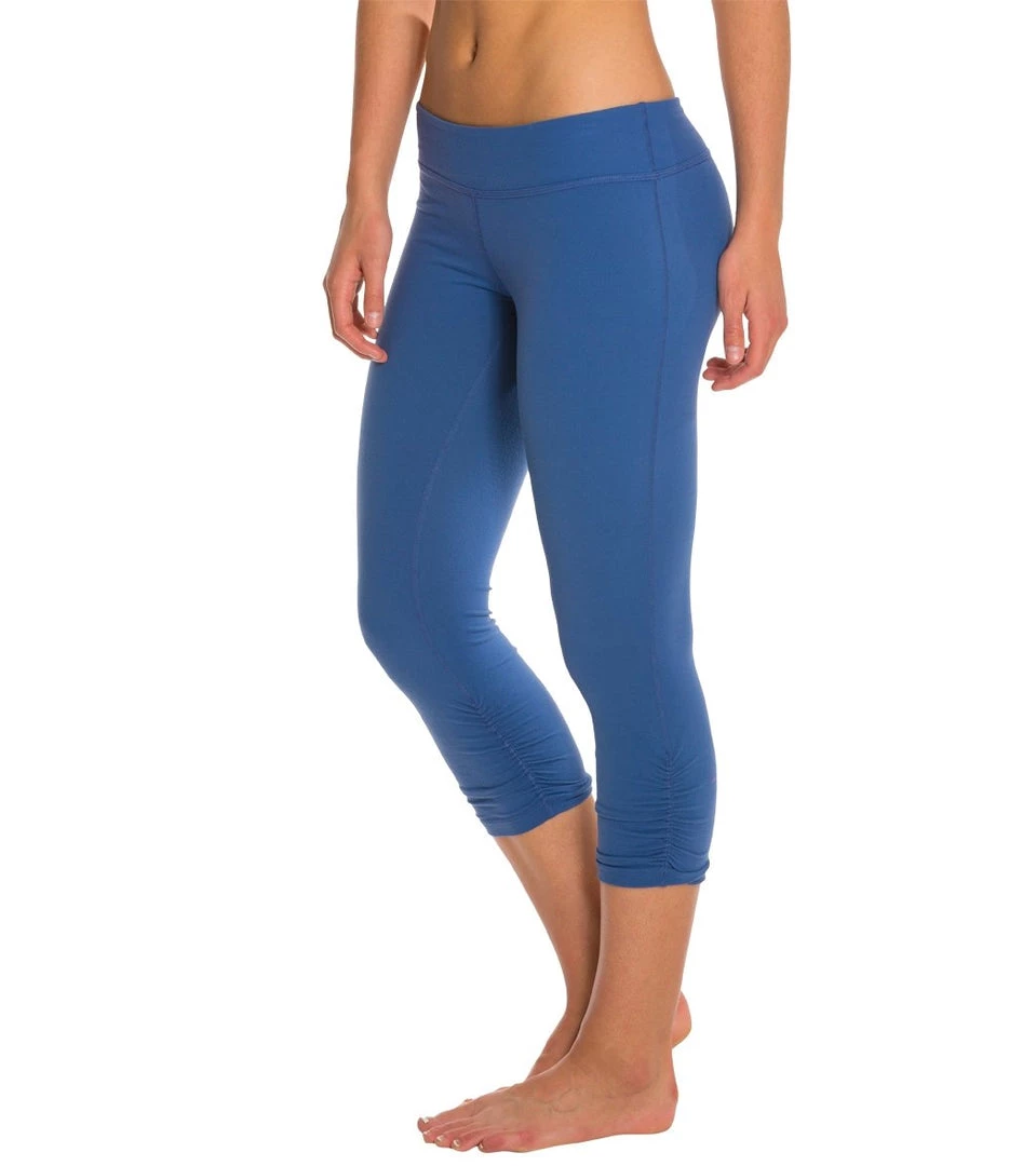 Beyond Yoga Essential Gathered Yoga Capris Twilight Blue 4 Beyond Yoga Essential Gathered Yoga Capris Twilight Blue