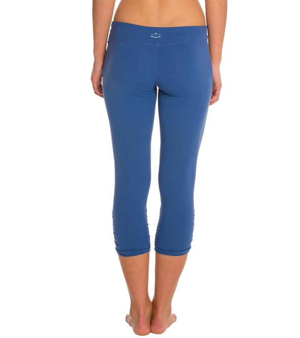 Beyond Yoga Essential Gathered Yoga Capris Twilight Blue 5 Beyond Yoga Essential Gathered Yoga Capris Twilight Blue