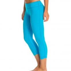 CLOTHING Beyond Yoga Essential Gathered Yoga Capris Turqouise Tide
