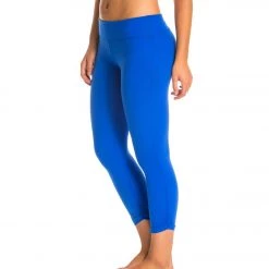 CLOTHING Beyond Yoga Essential Gathered Yoga Capris Bright Lapis 9 CLOTHING Beyond Yoga Essential Gathered Yoga Capris Bright Lapis