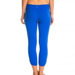 CLOTHING Beyond Yoga Essential Gathered Yoga Capris Bright Lapis 10 CLOTHING Beyond Yoga Essential Gathered Yoga Capris Bright Lapis