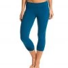 CLOTHING Beyond Yoga Essential Gathered Yoga Capris Mosaic Blue 1 CLOTHING Beyond Yoga Essential Gathered Yoga Capris Mosaic Blue