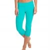Beyond Yoga Essential Gathered Yoga Capris Seaglass