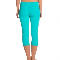 Beyond Yoga Essential Gathered Yoga Capris Seaglass
