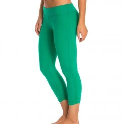 Beyond Yoga Essential Gathered Yoga Capris Bright Emerald CLOTHING