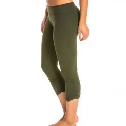 Beyond Yoga Essential Gathered Yoga Capris Wintergreen