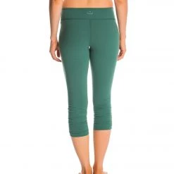 Beyond Yoga Essential Gathered Yoga Capris Vine Green CLOTHING 10 Beyond Yoga Essential Gathered Yoga Capris Vine Green CLOTHING