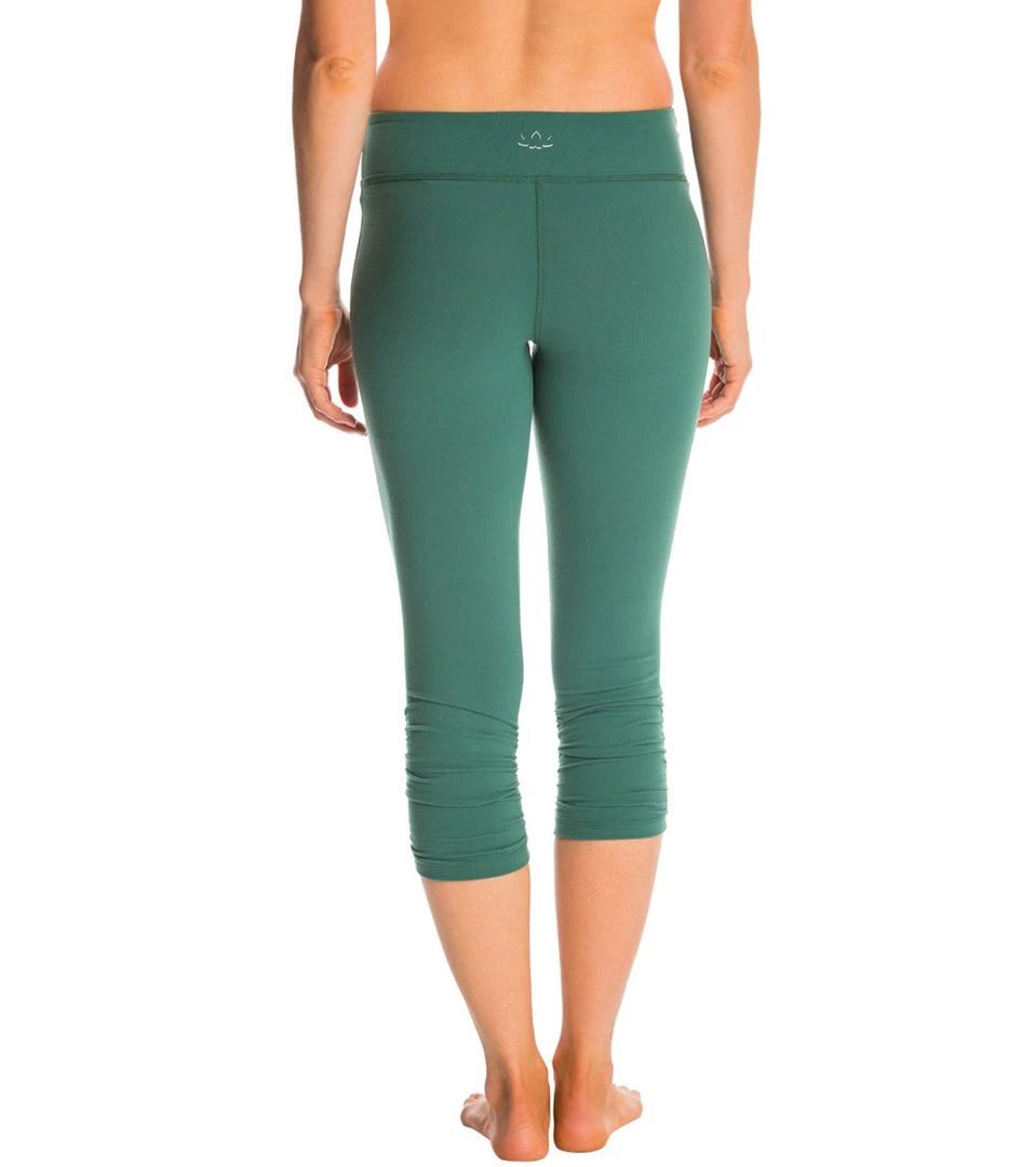 Beyond Yoga Essential Gathered Yoga Capris Vine Green CLOTHING 5 Beyond Yoga Essential Gathered Yoga Capris Vine Green CLOTHING