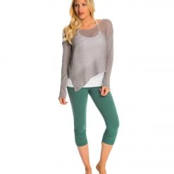 Beyond Yoga Essential Gathered Yoga Capris Vine Green CLOTHING 11 Beyond Yoga Essential Gathered Yoga Capris Vine Green CLOTHING