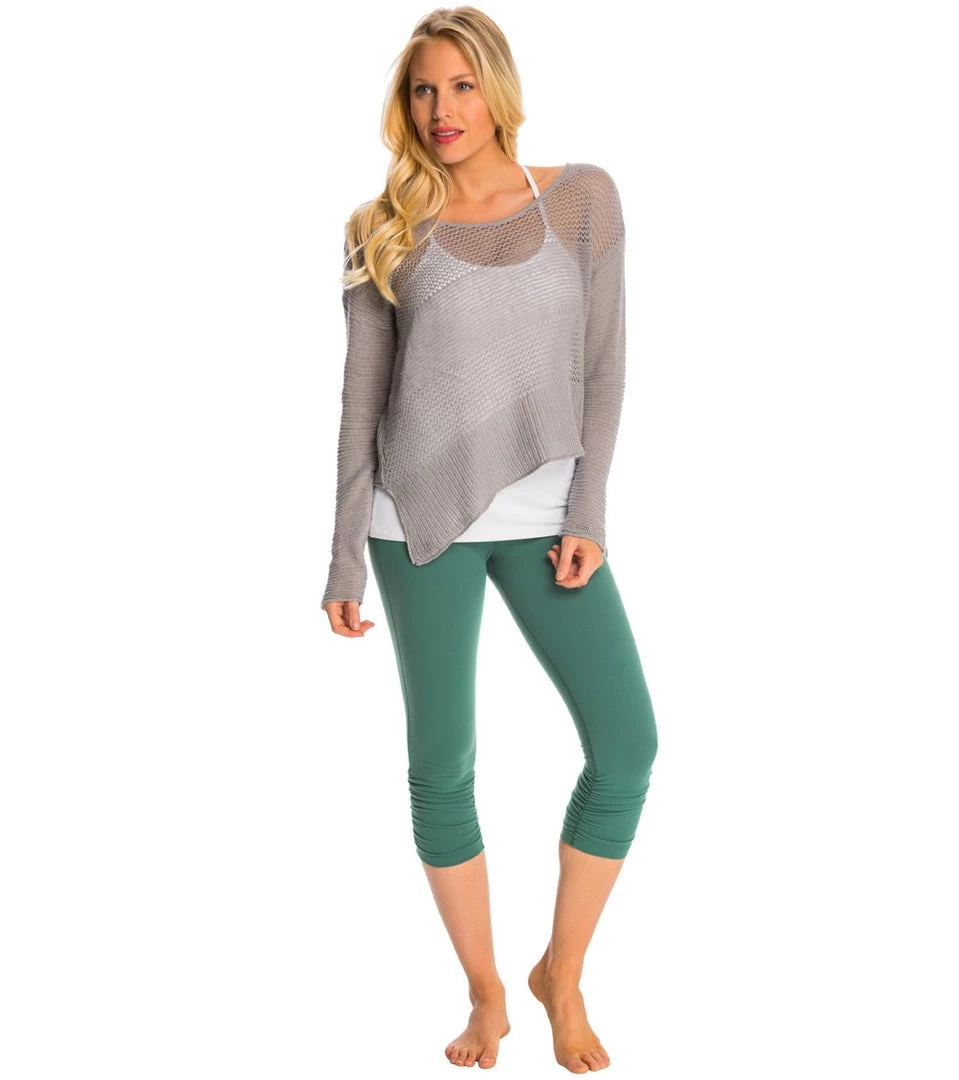 Beyond Yoga Essential Gathered Yoga Capris Vine Green CLOTHING 6 Beyond Yoga Essential Gathered Yoga Capris Vine Green CLOTHING