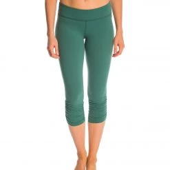 Beyond Yoga Essential Gathered Yoga Capris Vine Green CLOTHING 13 Beyond Yoga Essential Gathered Yoga Capris Vine Green CLOTHING