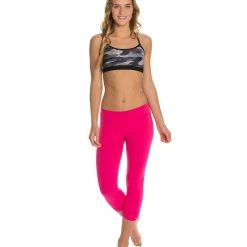 Beyond Yoga Essential Gathered Yoga Capris Antique Rose