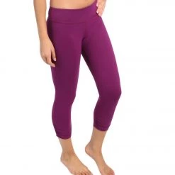Beyond Yoga Essential Gathered Yoga Capris Plumwine CLOTHING 11 Beyond Yoga Essential Gathered Yoga Capris Plumwine CLOTHING
