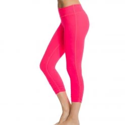 Beyond Yoga Essential Gathered Yoga Capris Neon Berry
