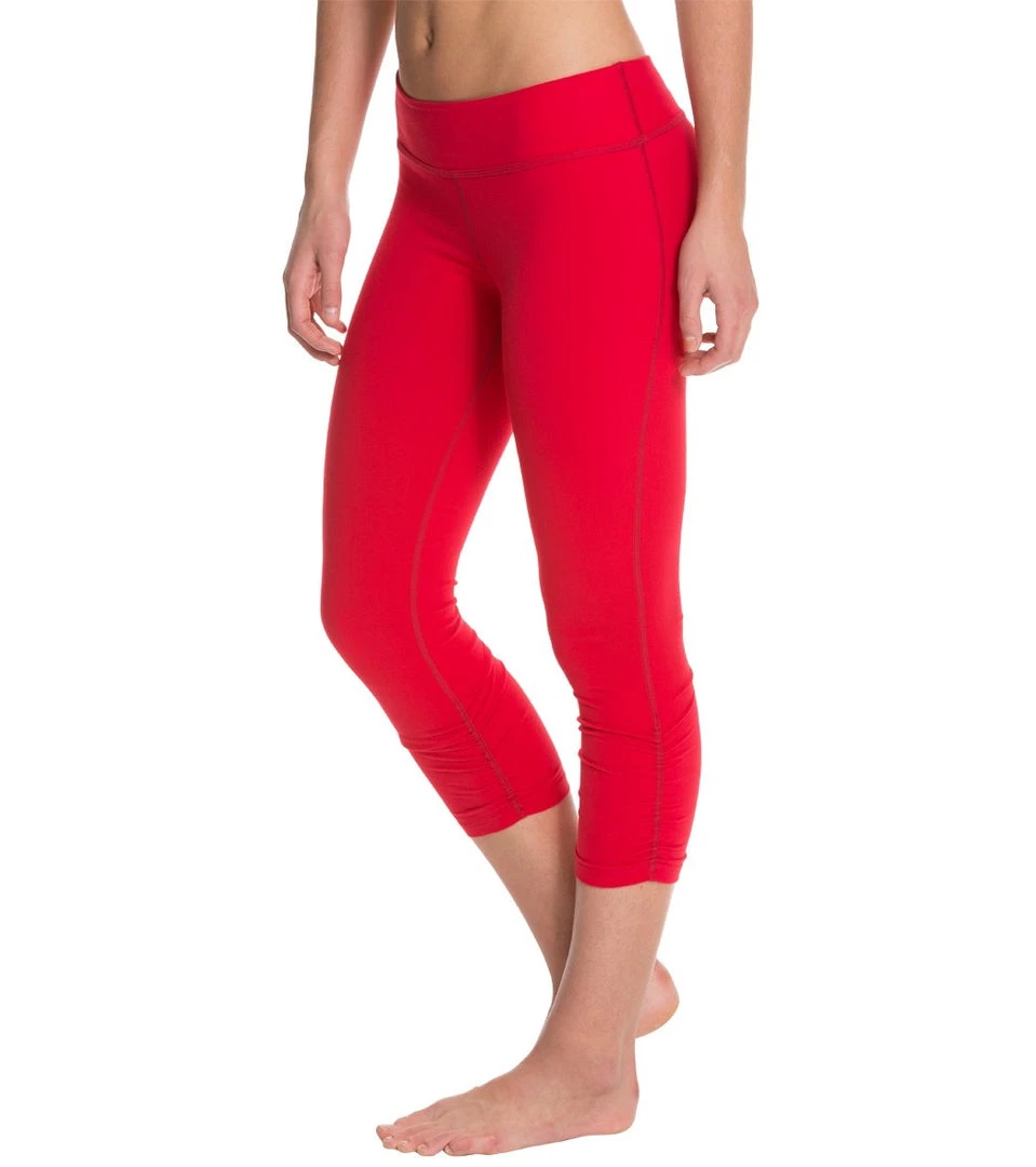 Beyond Yoga Essential Gathered Yoga Capris Crimson Red 4 Beyond Yoga Essential Gathered Yoga Capris Crimson Red