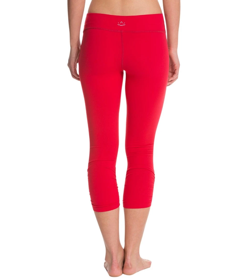 Beyond Yoga Essential Gathered Yoga Capris Crimson Red 5 Beyond Yoga Essential Gathered Yoga Capris Crimson Red