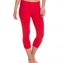 Beyond Yoga Essential Gathered Yoga Capris Crimson Red 13 Beyond Yoga Essential Gathered Yoga Capris Crimson Red