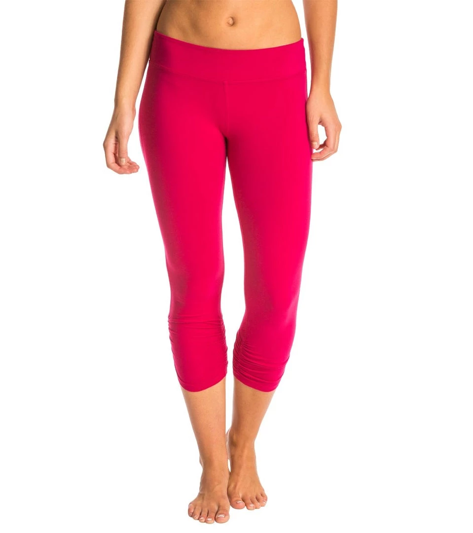 Beyond Yoga Essential Gathered Yoga Capris Wildberry CLOTHING 3 Beyond Yoga Essential Gathered Yoga Capris Wildberry CLOTHING
