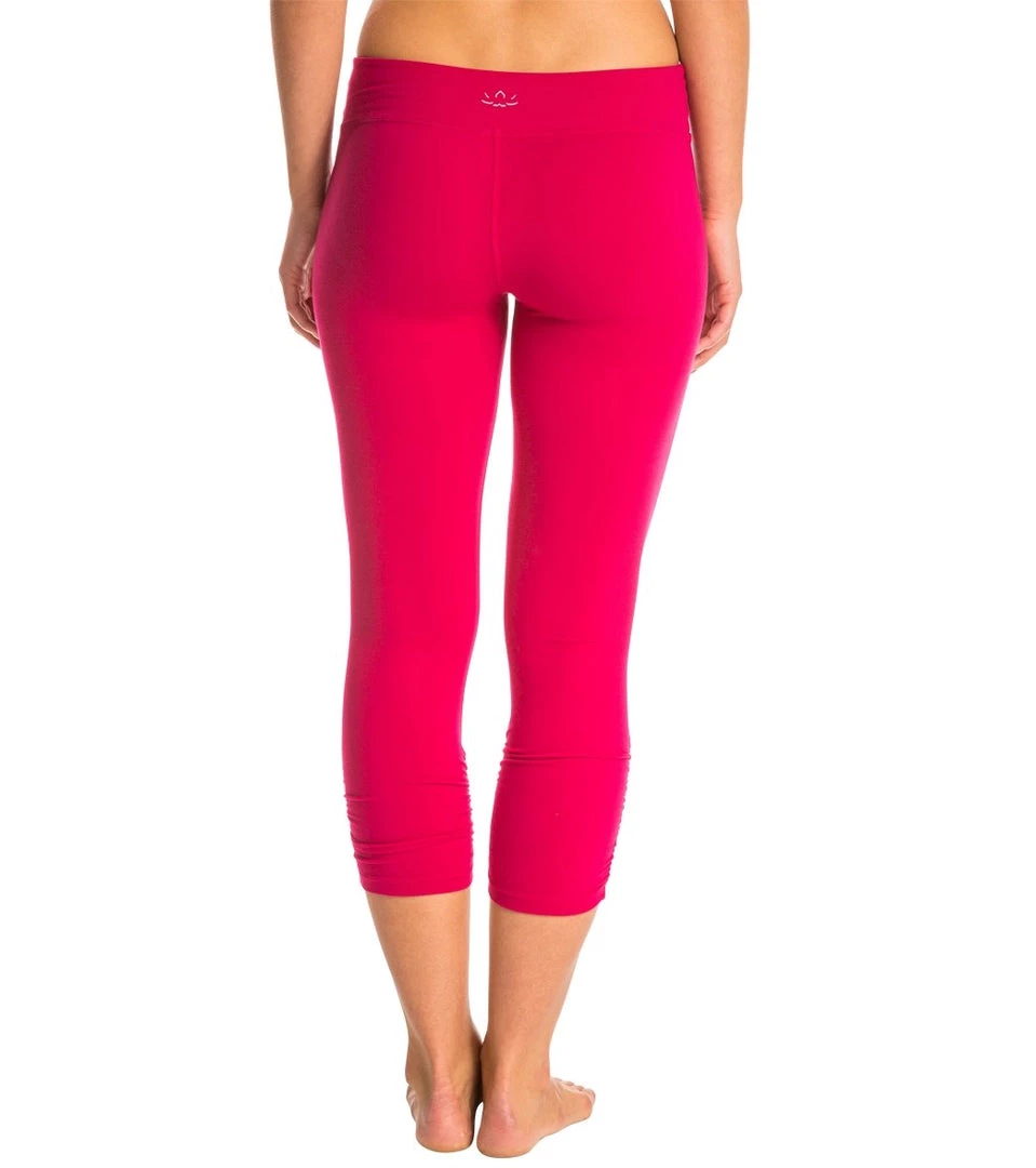 Beyond Yoga Essential Gathered Yoga Capris Wildberry CLOTHING 5 Beyond Yoga Essential Gathered Yoga Capris Wildberry CLOTHING