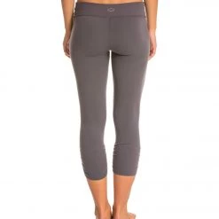 Beyond Yoga Essential Gathered Yoga Capris Steel