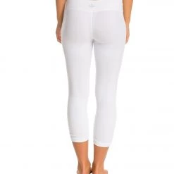 Beyond Yoga Essential Gathered Yoga Capris White CLOTHING