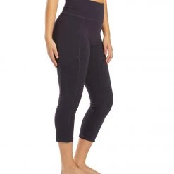 Marika Bailee High Rise Tummy Control Yoga Capris With Pockets Midnight Blue CLOTHING