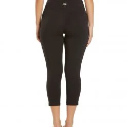Marika Bailee High Rise Tummy Control Yoga Capris With Pockets Black CLOTHING