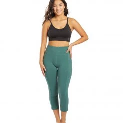 Marika Bailee High Rise Tummy Control Yoga Capris With Pockets Mallard Green CLOTHING