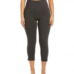 Marika Bailee High Rise Tummy Control Yoga Capris With Pockets Heather Charcol CLOTHING