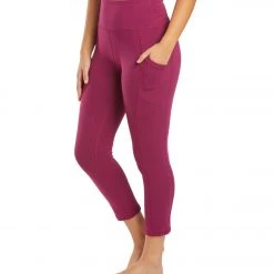 Marika Bailee High Rise Tummy Control Yoga Capris With Pockets Purple Potion CLOTHING